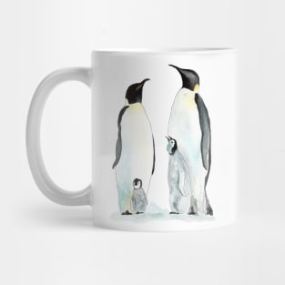 Penguin family two children Mug